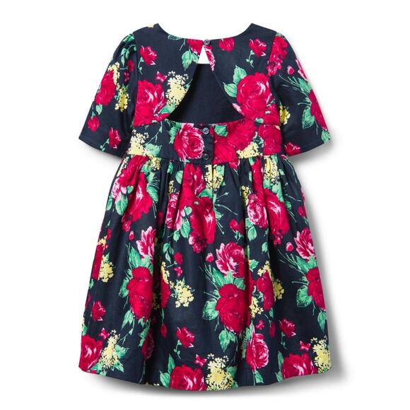 NWOT Janie and Jack $98 Black/Red Floral Dress ( 3T ) - Picture 2 of 9